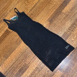 Wild Fable Black Crochet beach coverup tank dress